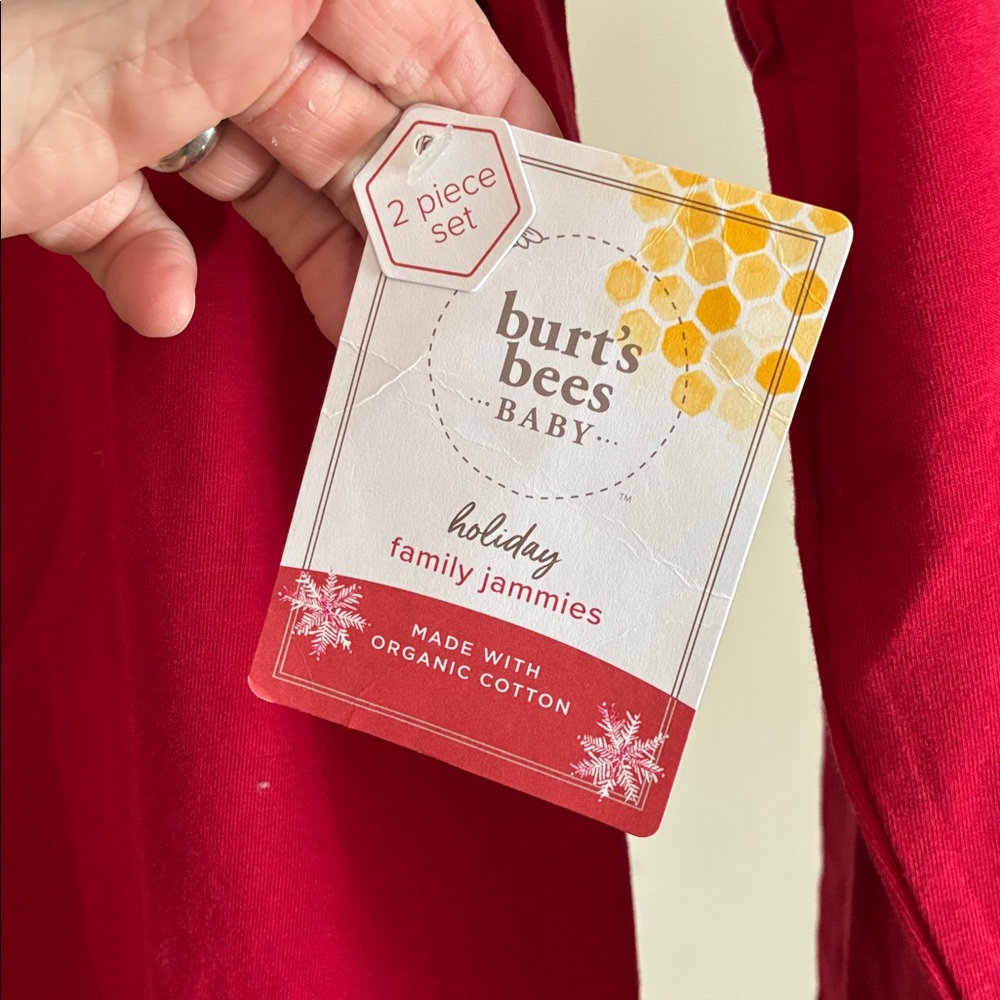 Burt's Bees Family Jammies Adult XL Red with White Patterned Pants NWT - Picture 7 of 12